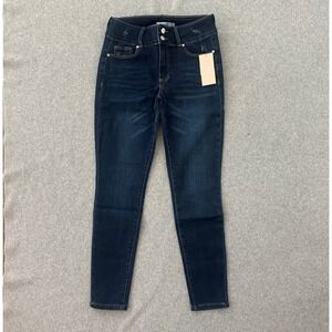JustFab Jeans Womens 29 Skinny Dark Wash Booty Lifter Shaping‎ Stretch Curve